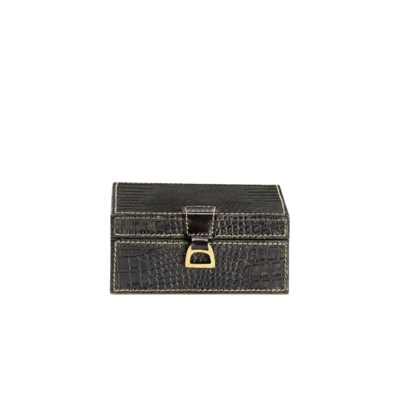 Croc Decorative Box, 2.8" H x 6" W x 6" D