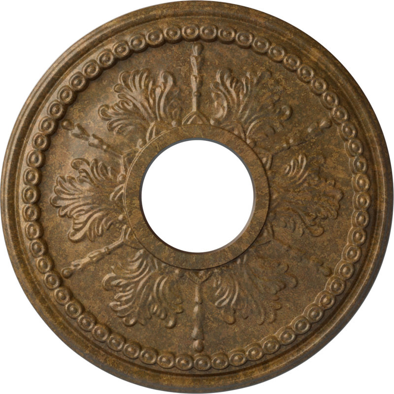 Médaillon de plafond H 13,875 po x l 13,875 po x P 1,25 po Tirana, Bronze huilé