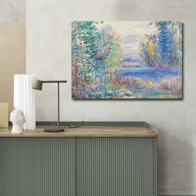 Élégante peinture sur toile décorative par Pierre Auguste Renoir, 27,6 po x 39,4 po | Toile 100% suède, cadre en bois massif (épaisseur: 1,2 po) | Parfait pour la décoration murale d'un salon, d'un bureau ou d'une galerie