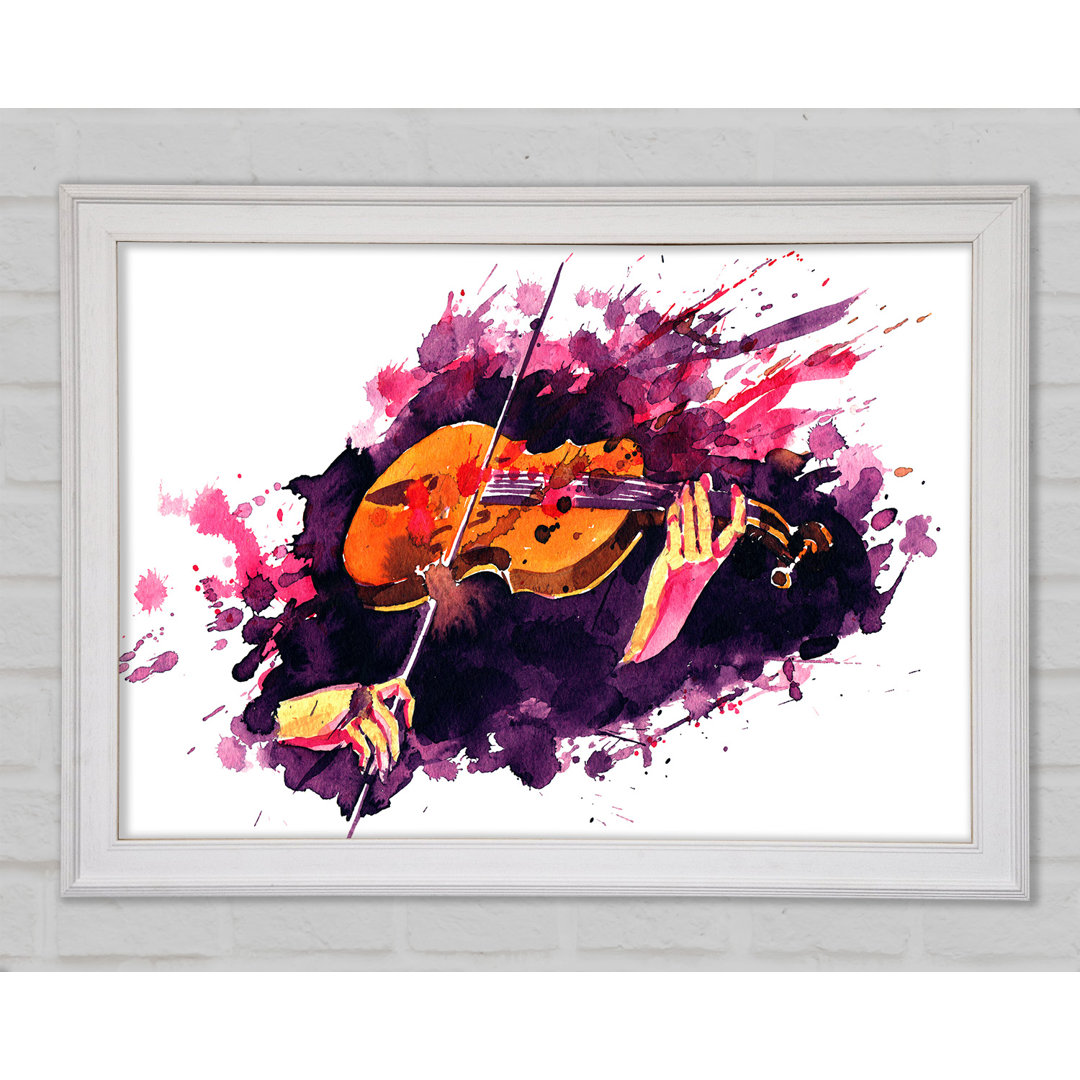 Die Violine spielen Splatter - Druck