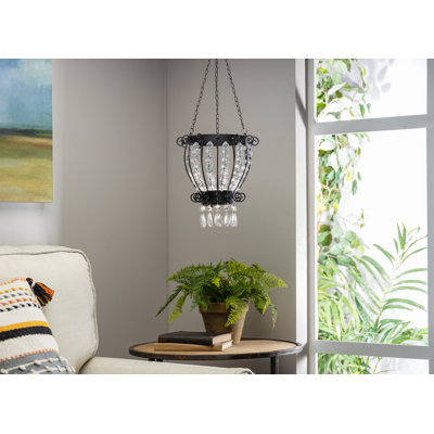 Elegant 22.83 In Battery Operated Metal Crystal Lamp