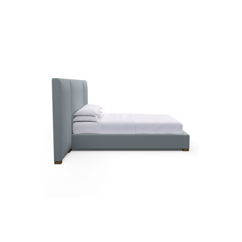 Prospect Upholstered Bed, Weathered, Box Weave Linen Black Jack, King