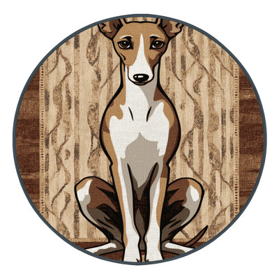 Washable Whippet Dogs Area Rug