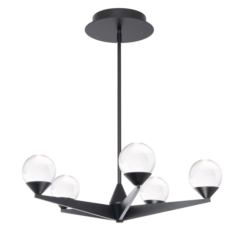 Double Bubble 5 - Light LED Chandelier, Black