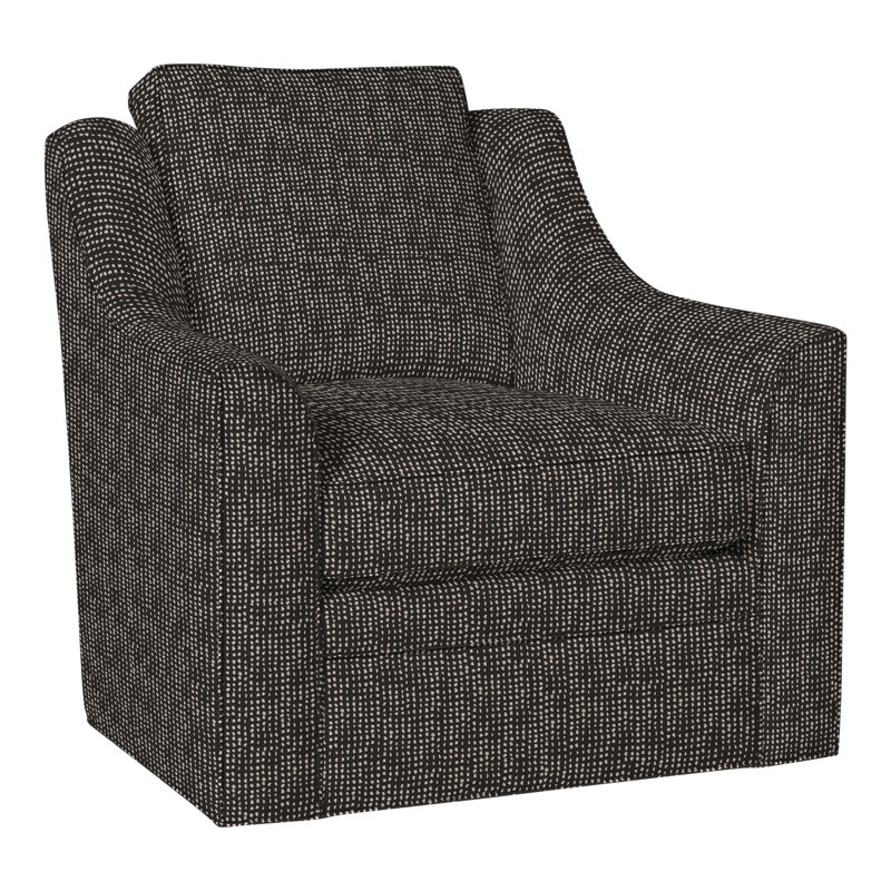 American Bungalow Nicholas Barrel Back Swivel Chair, Perigold Caper Onyx