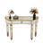47" Half-Moon Mirrored Console Table With Fluted Glass & Crystal Knob Drawer - Silver Entryway Vanity Desk For Bedroom/Dressing Room(Gold+Sliver)-561677539