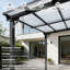 Pavillon de jardin mural l 10 pi x P 8 pi avec toit incliné, pergola d'extérieur en aluminium pour patio ou terrasse-124944156