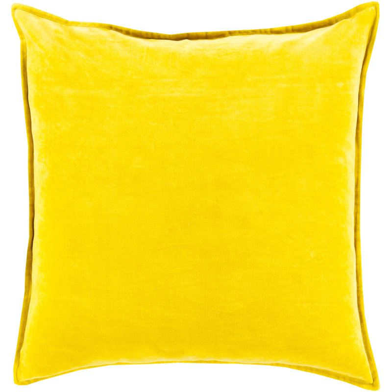 Edgar 100% Cotton Throw Pillow, Mustard, 22"H x 22"W, Pillow Cover Only - No Insert