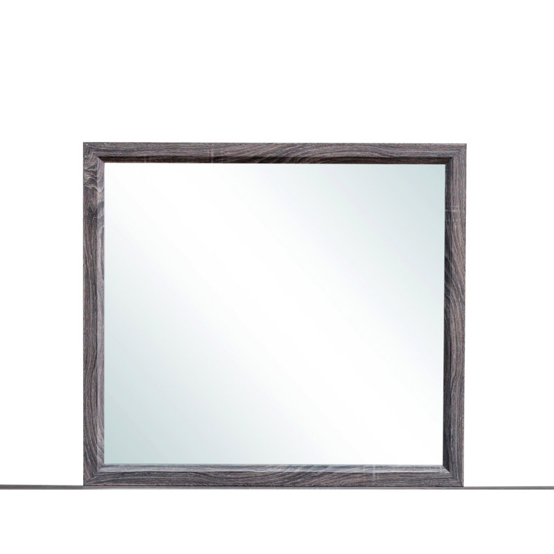 Miroir contemporain avec cadre en bois pour la maison, Noir/gris