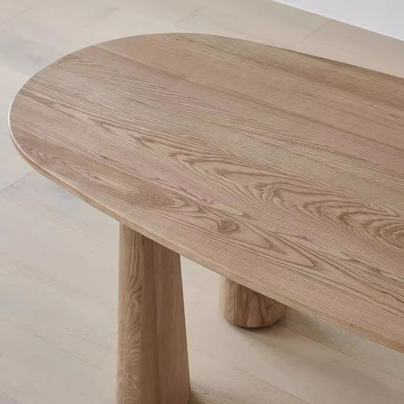 Oval Durable Ash Wood Multi-functional Table, Light Brown, 29.52"H x 55.11"L x 27.55"W