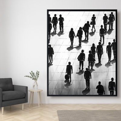 Silhouettes Of People On The Street Print On Canvas