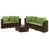 Coussin vert / cadre brun est en rupture de stock