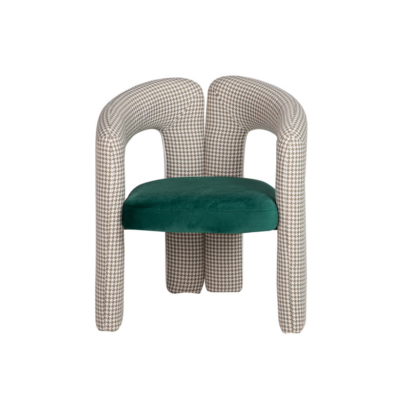 101.6cm H Polyester Blend Upholstered Accent, Green/Beige