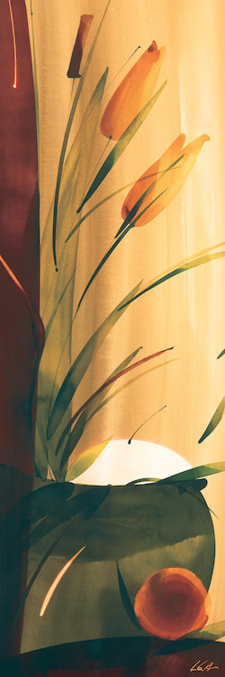 « mince fleurs ii », reproduction d’art sur toile, H 60 po x l 20 po x P 1,5 po