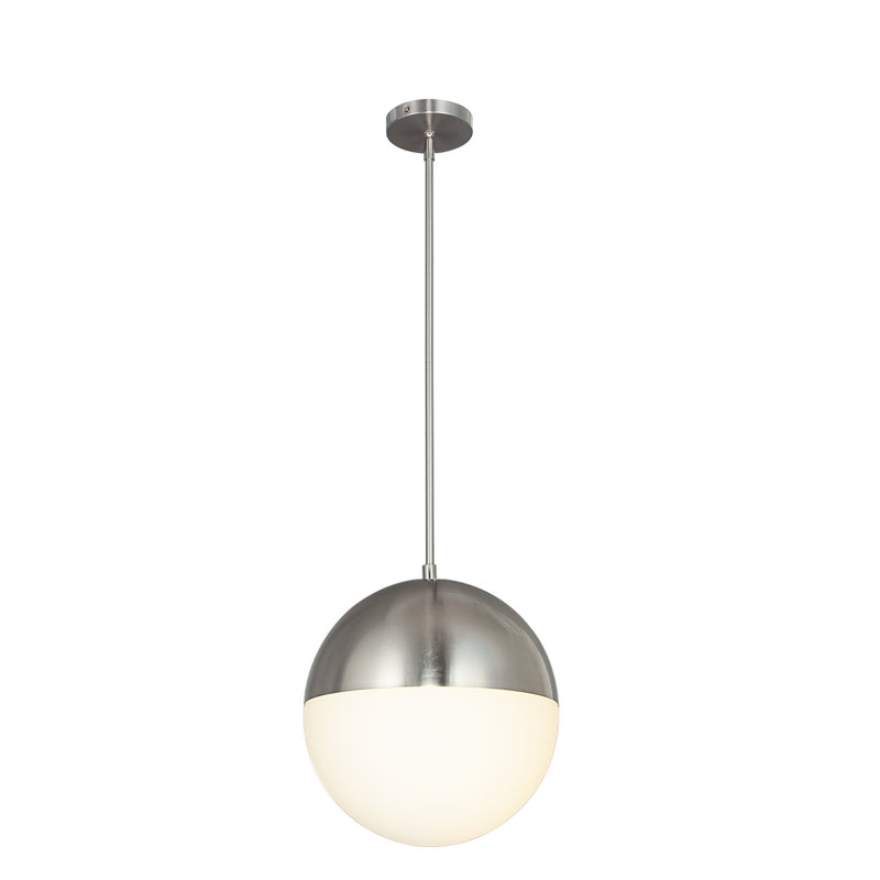Luminaire suspendu sphère 1 lumière Kerfoot, Nickel
