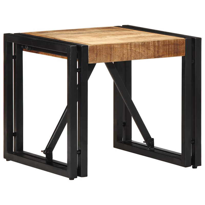 Coffee Table Solid Wood Acacia, 35cm H x 40cm W x 40cm D, Brown