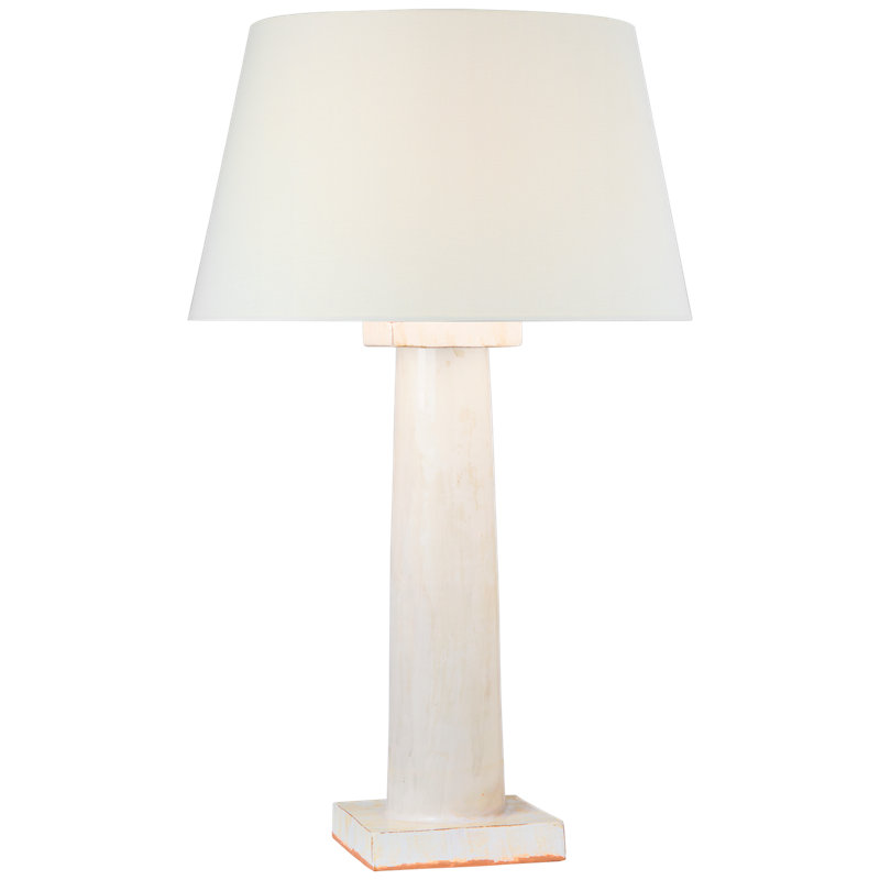 Colonne Table Lamp, Glossy White Crackle