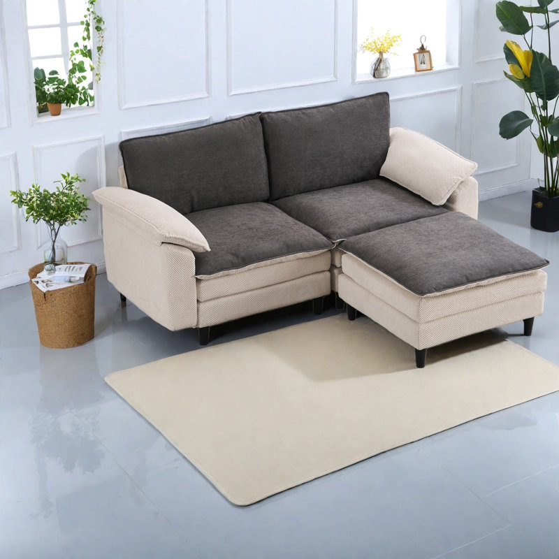 Canapé modulaire profond en chenille 70,87 po