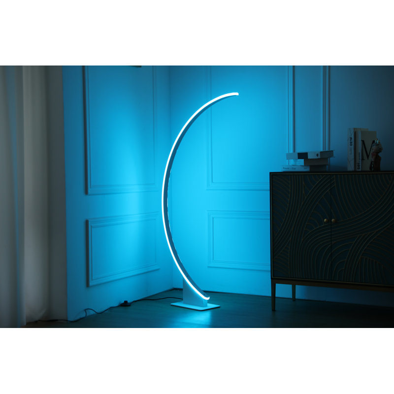 56'' LED Arched Floor Lamp, White