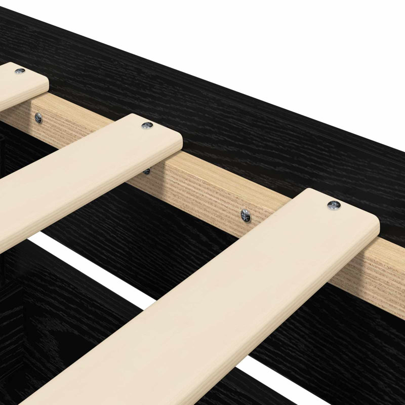 Bed Frame, Black Oak