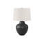 Lighting, H 26 po, lampe de table, métal noir, abat-jour ivoire / crème, transitionnel
