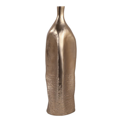 Vase moderne en aluminium texturé pour la décoration intérieure - Grand vase sculptural pour console, tablette ou décoration de salon
