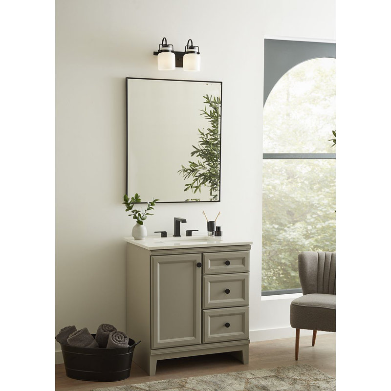 Éclairage pour meuble-lavabo à 2 lumières à intensité variable Vandling, Noir mat