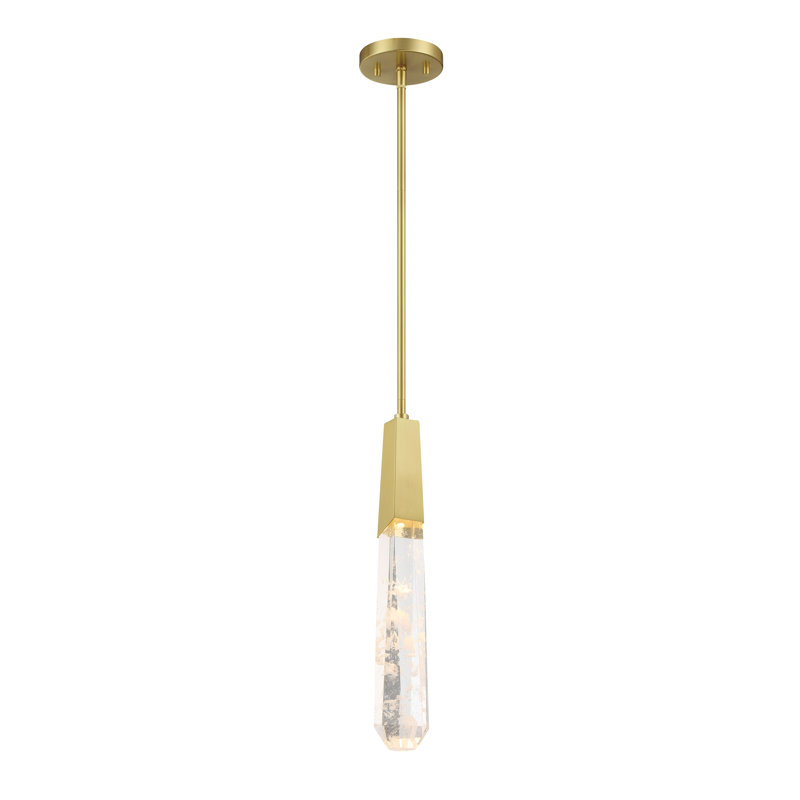 Luminaire suspendu 1 lumière DEL Alheide, Laiton