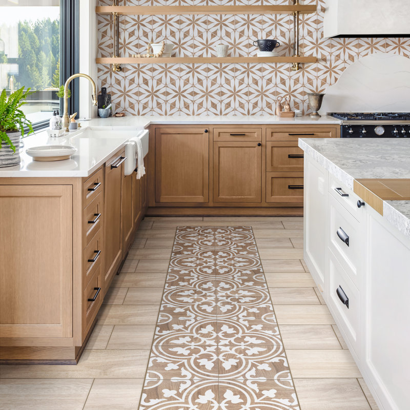 Llama 9" x 36" Porcelain Wood Look Wall and Floor Tile, Almond