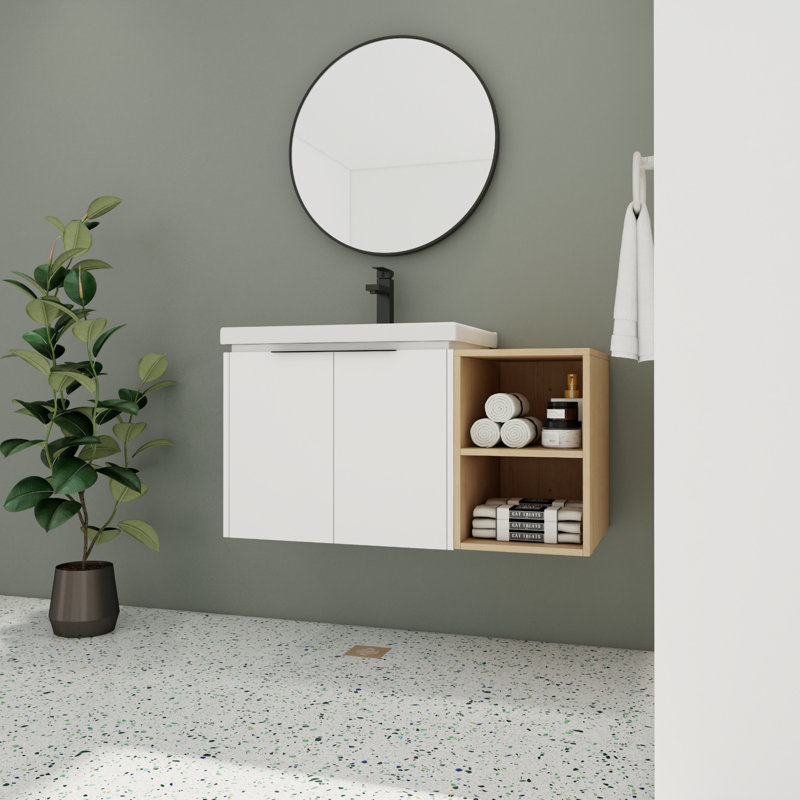 Meuble-lavabo simple 36,27 po avec plateau en pierre Kesavan