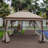 Outdoor 11x 11Ft Pop Up Gazebo Canopy With Removable Zipper Netting,2-Tier Soft Top Event Tent,Suitable For Patio Backyard Garden Camping Area,Coffee