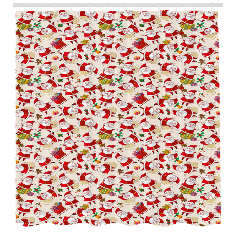 Shower Curtain with Hooks Included, 70" H x 69" W