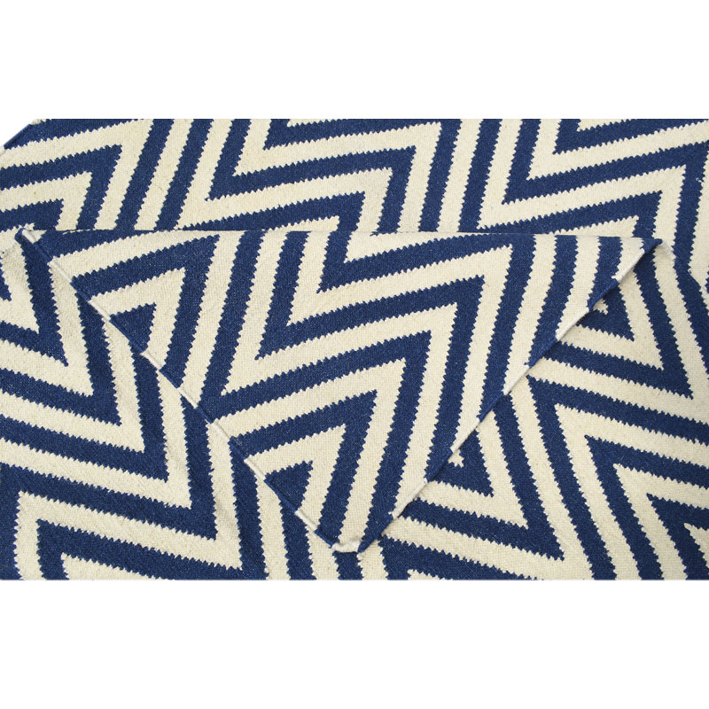 Chevron Wool Hand Woven Area Rug, Rectangle 120cm x 180cm