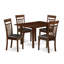 5 Piece Modern Dining Table Set Includes a Rectangle Wooden Table with Dropleaf and 4 Faux Leather Dining Room Chairs, Mahogany-106903486-132054531