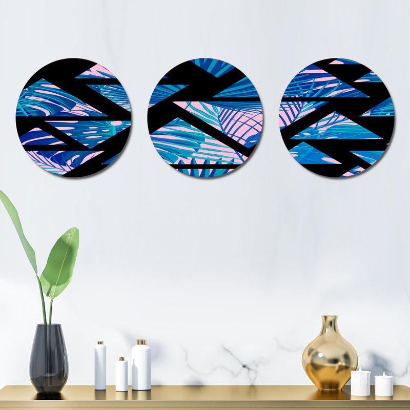 Ensemble de 3 décorations murales à motif floral rétro 3 pièces