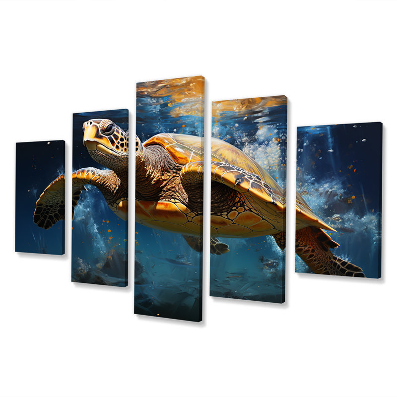 Toile d'art mural Tide Tranquility Oceanic Turtle II - Tortue