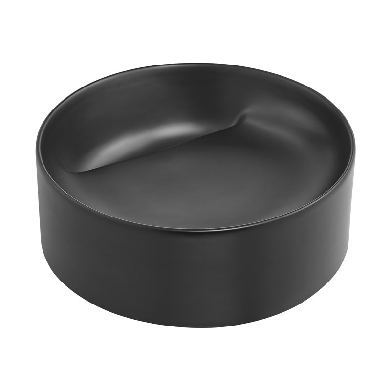 Beau 16.5" Round Vessel Bathroom Sink, Matte Black