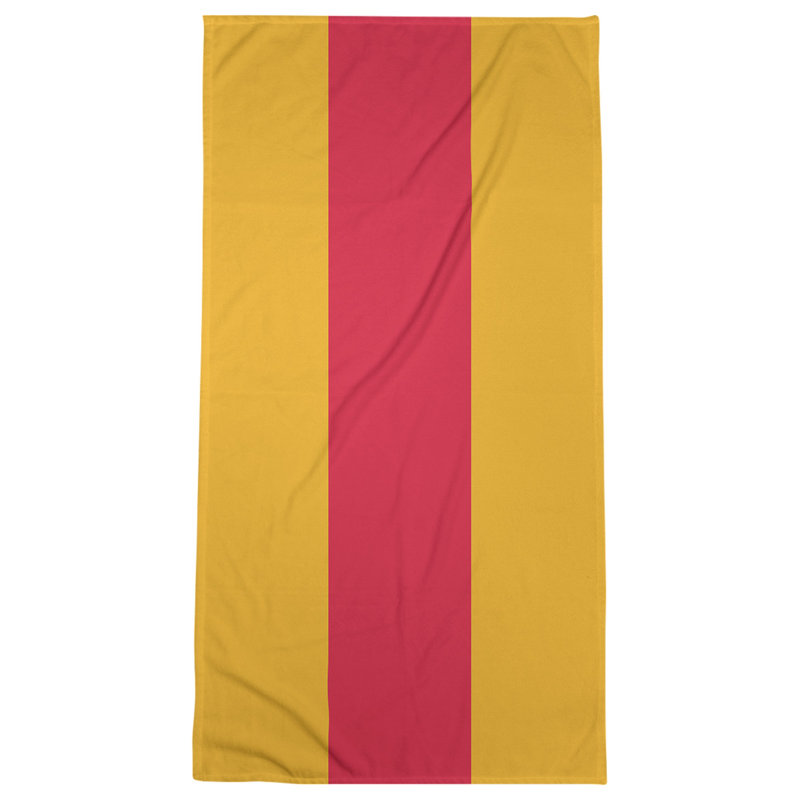 Cotton Blend Beach Towel, Gold/Red