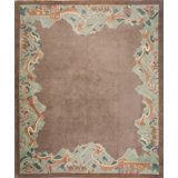 Antique Wool Brown Earth Tone Hand Knotted Pile Rug