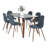 Laveryl 6 - Person Glass Top Four Leg Dining Set
