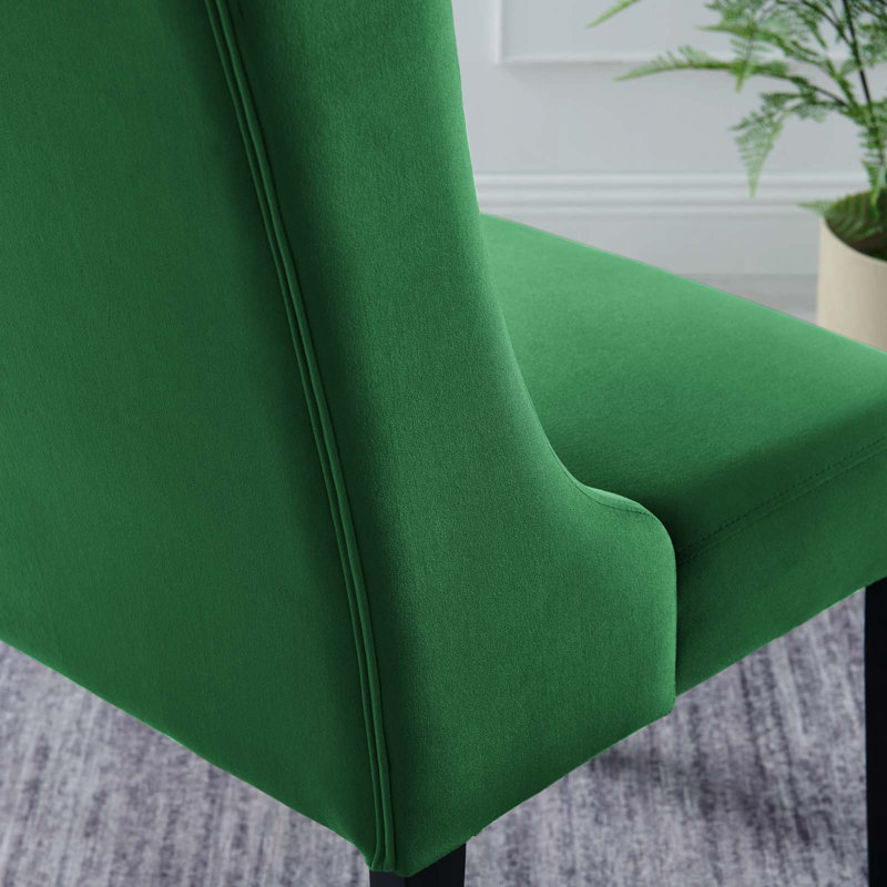 Modway Baronet Performance Velvet Dining Chairs - Set of 2, Emerald