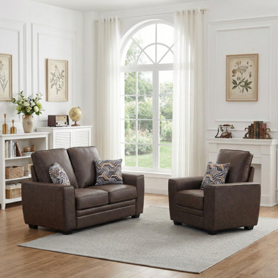 Ensemble de salon 2 pièces en tissu technique Marciniak avec chaise et causeuse