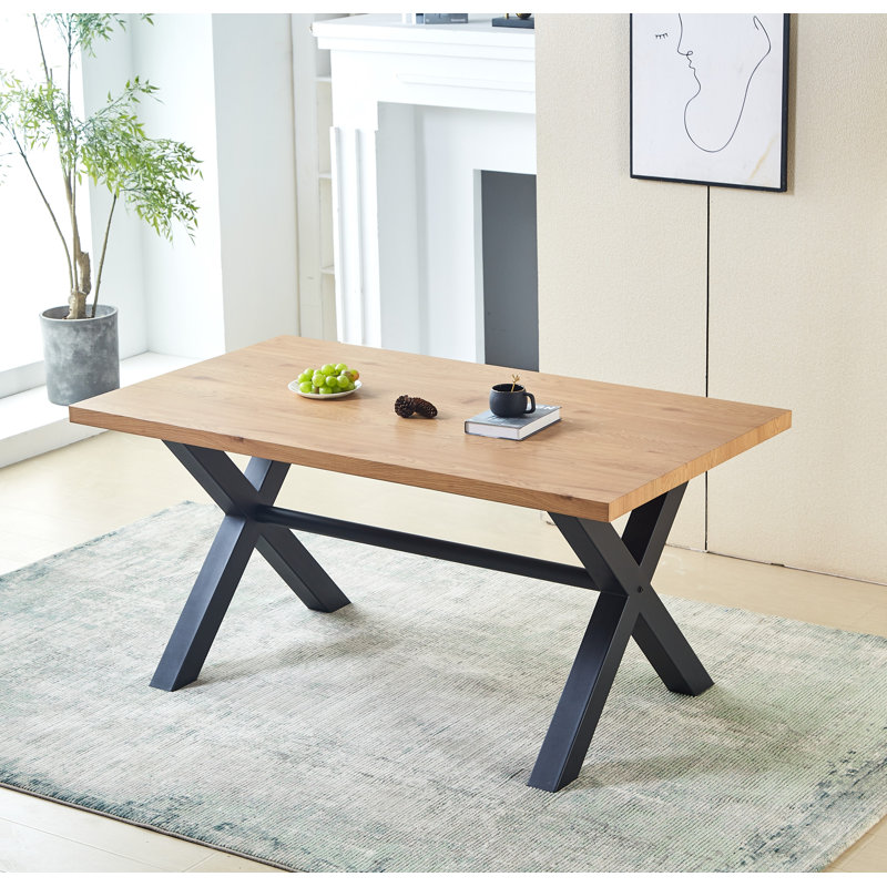 Pine Metal Base Dining Table