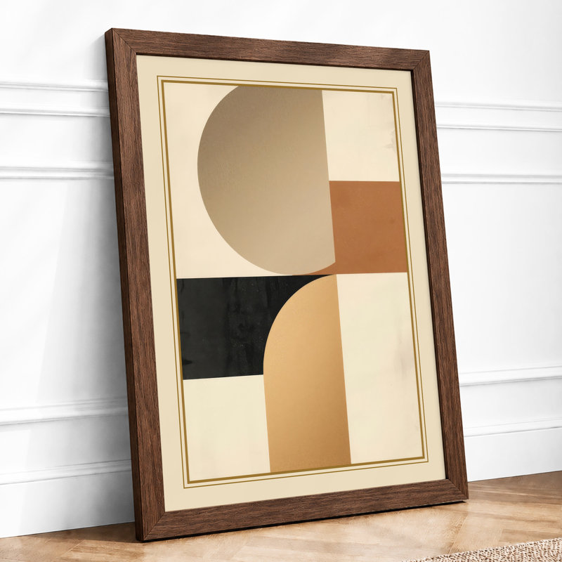 Harmony Geometric - Framed Print, A4 - 29.7 x 21.0 cm, Walnut