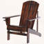 Chaise Adirondack en bois classique avec porte-gobelet et dossier à lattes