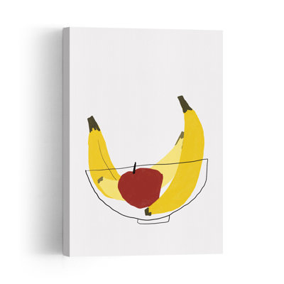 Simple Fruit Harmony Abstract Minimalist Modern Wall Art Print 1 Piece Wrapped Canvas Wall Art