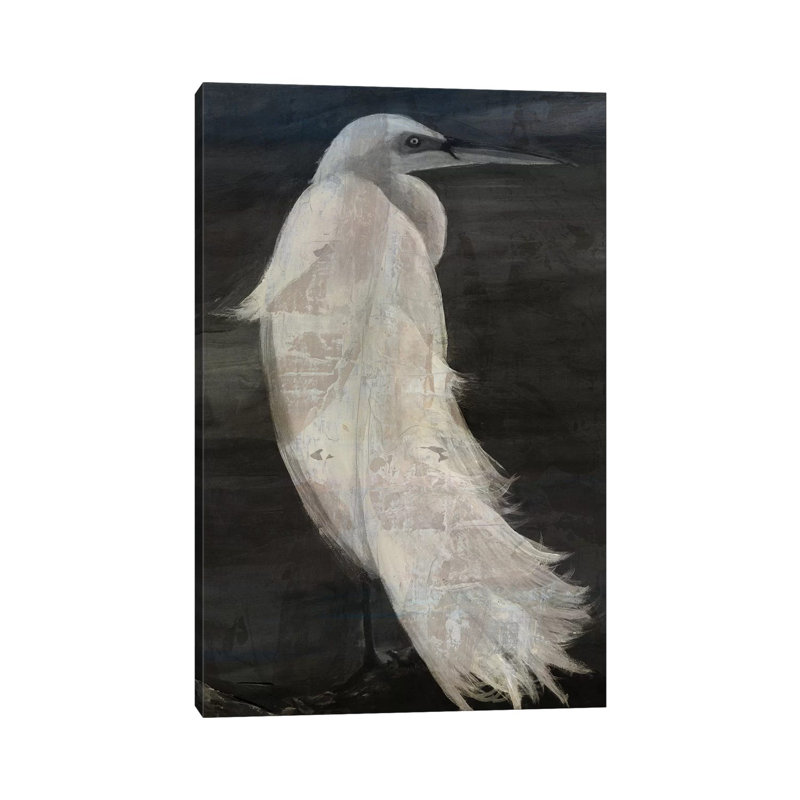 "Aigrette texturée II" par Stellar Design Studio - peinture sur toile tendue, H 26 po x l 18 po x 1,5 po