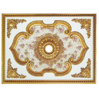 Rose médaillon de plafond rectangulaire au centre