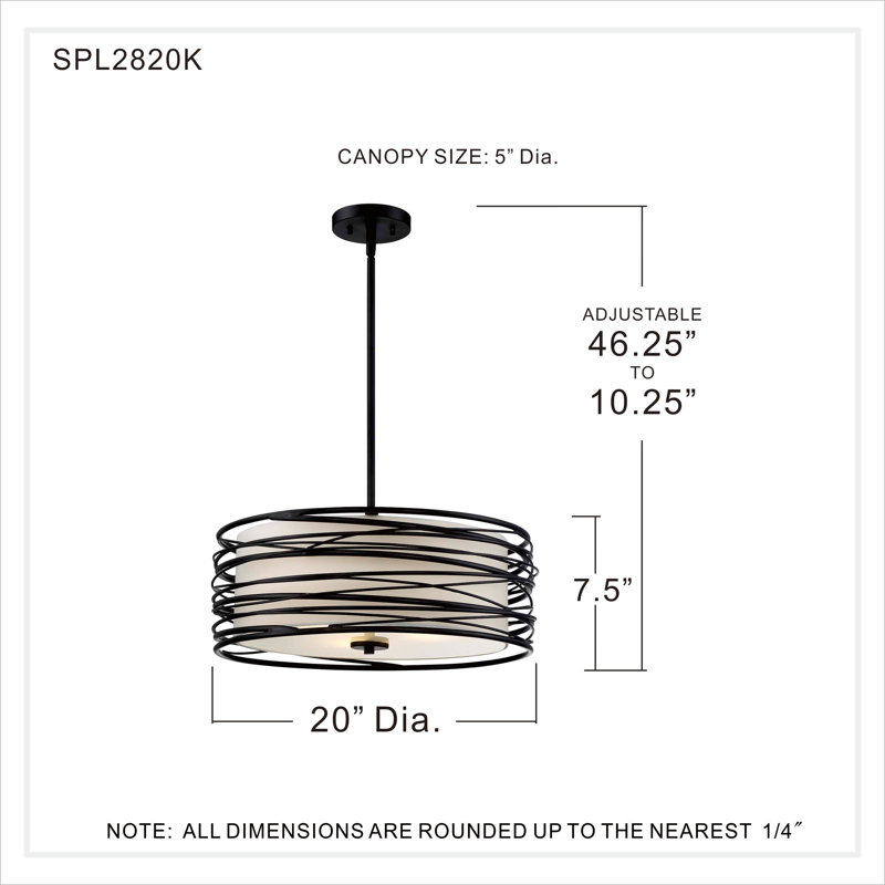 Dann 3 - Light Dimmable Drum Chandelier