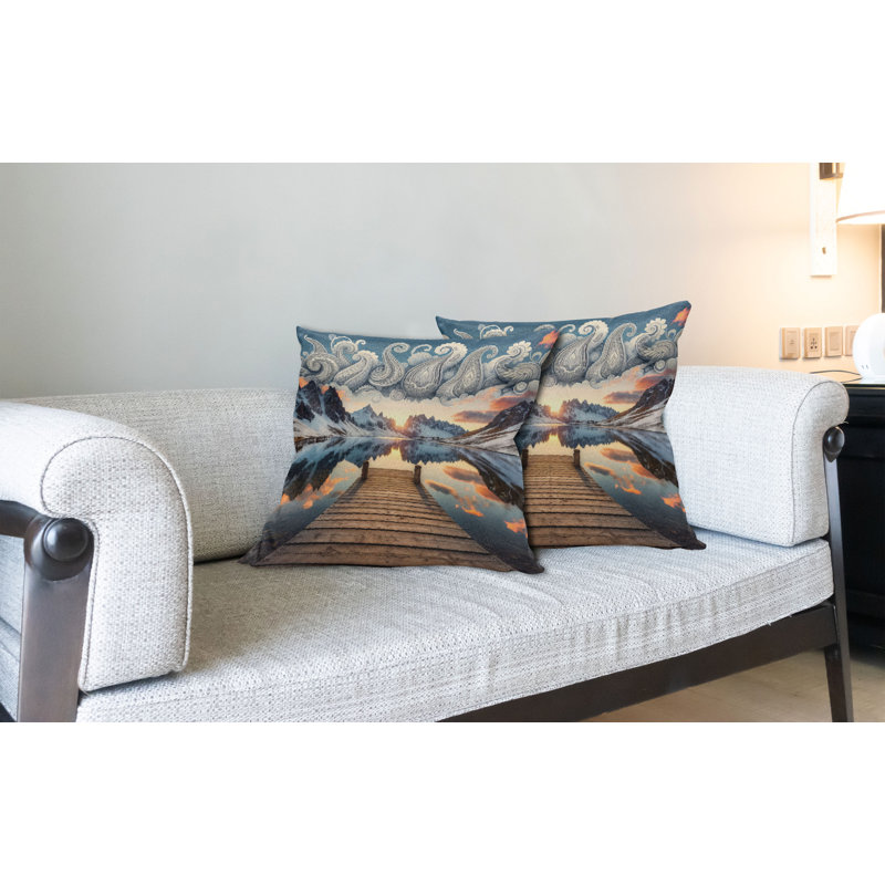 Coussin réversible en tissu, H 18 po x l 18 po, Carré